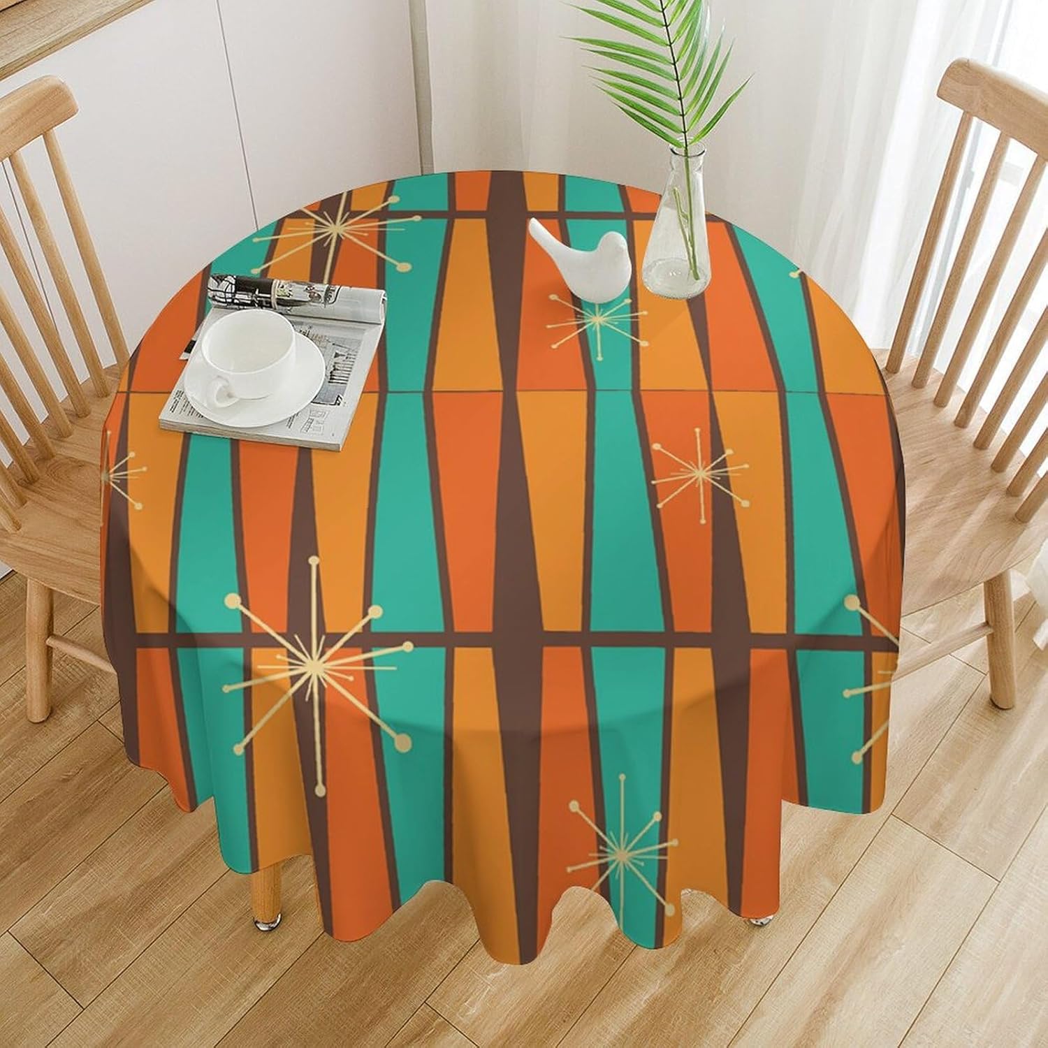 Century Textile & Sewing Supply Online Shopping - Orta Yüzyıl Modern Turuncu Sarı Geometri