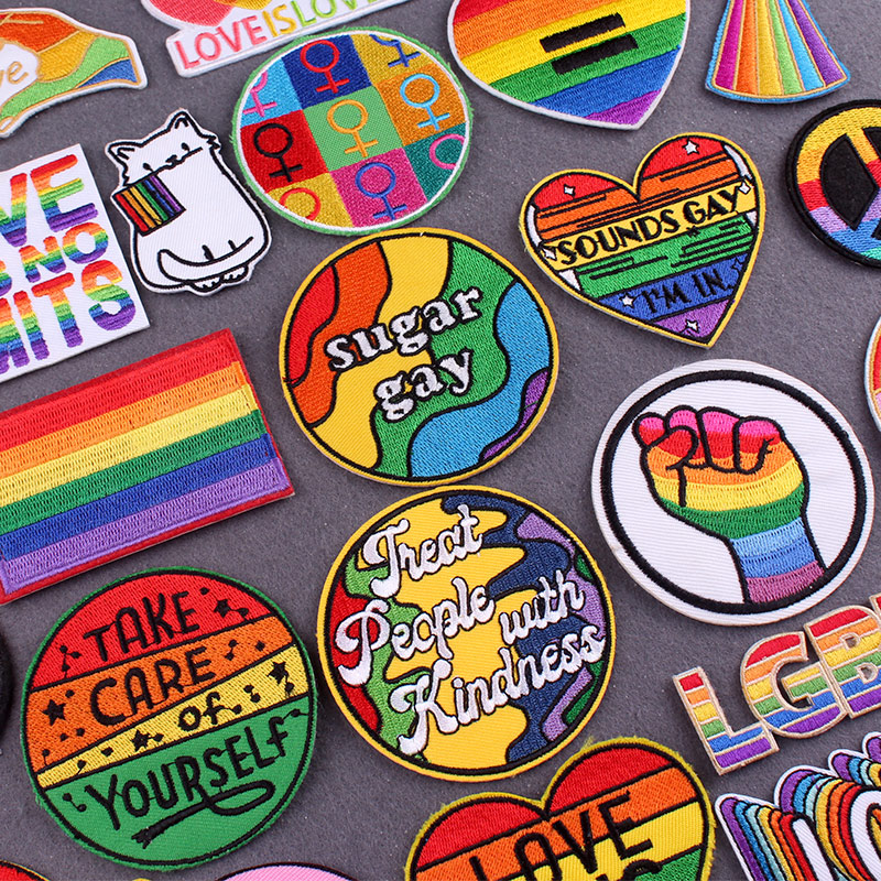 Velcro Sew On - Gökkuşağı yamalar giysi eşcinsel gurur LGBT