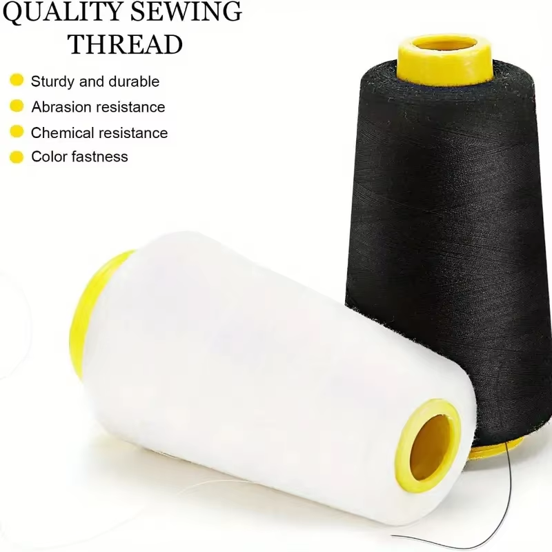 Serger Thread Cone - 3 Siyah 3 Beyaz Overlok İplik
