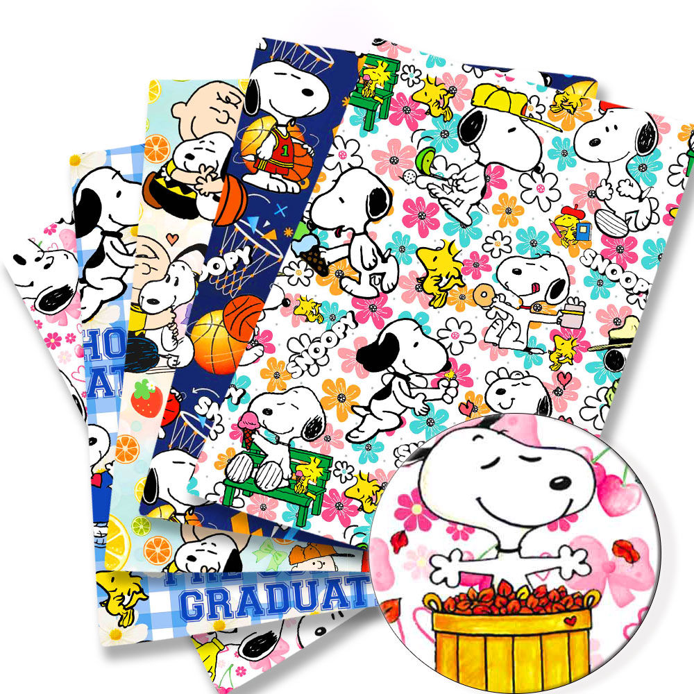 Sewing And Textile - TAKARA TOMY Snoopy kumaş140x50CM Karikatür baskılı
