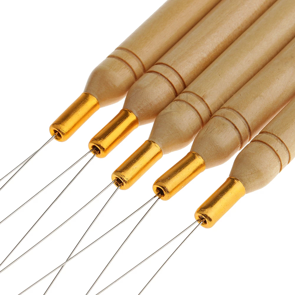 Needle Threader Tool - ARLANY Ahşap Saplı Saç Döngü Aracı