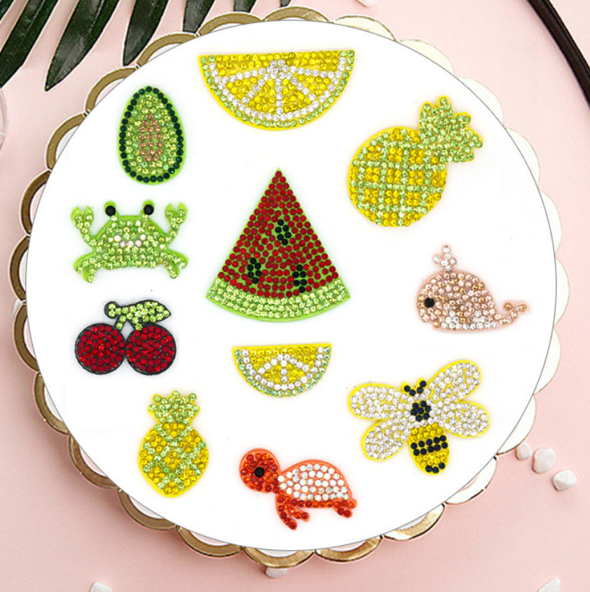 Sewing Id - 20 Adet Kaplumbağa Meyveli Rhinestone Yama,