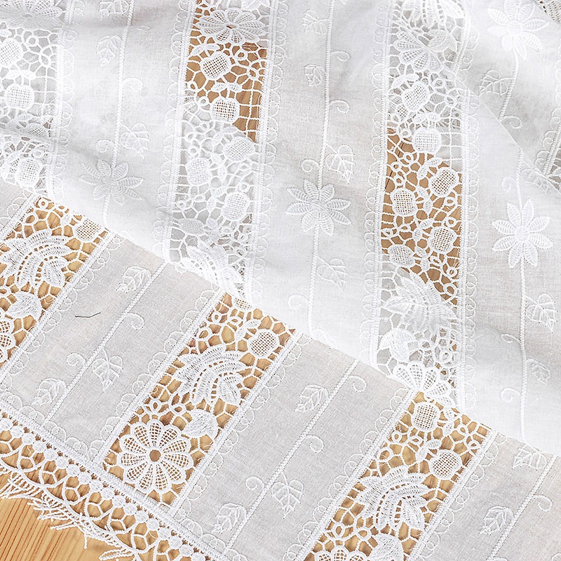 Sewing Thread In Textile - Yeni Pamuklu Saçaklı Dantel Nakış Kumaşı,
