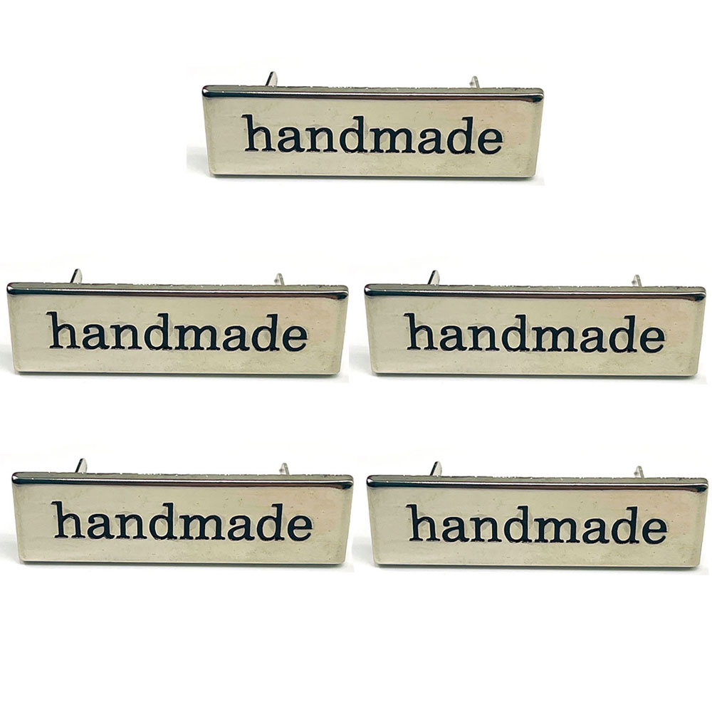 Sewing Label - 5 adet Metal El Yapımı Etiket