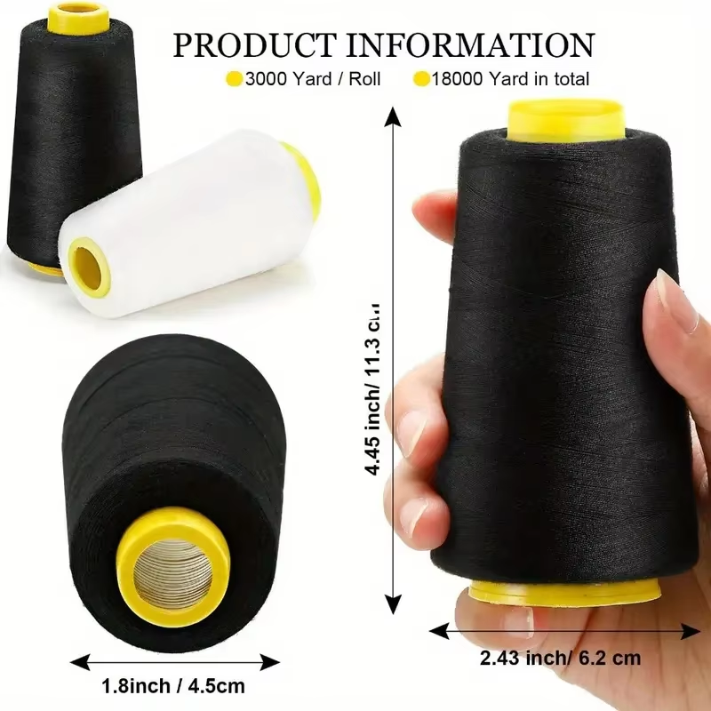 3 Siyah 3 Beyaz Overlok İplik  - Serger Thread Cone incelemesi ve fiyatı